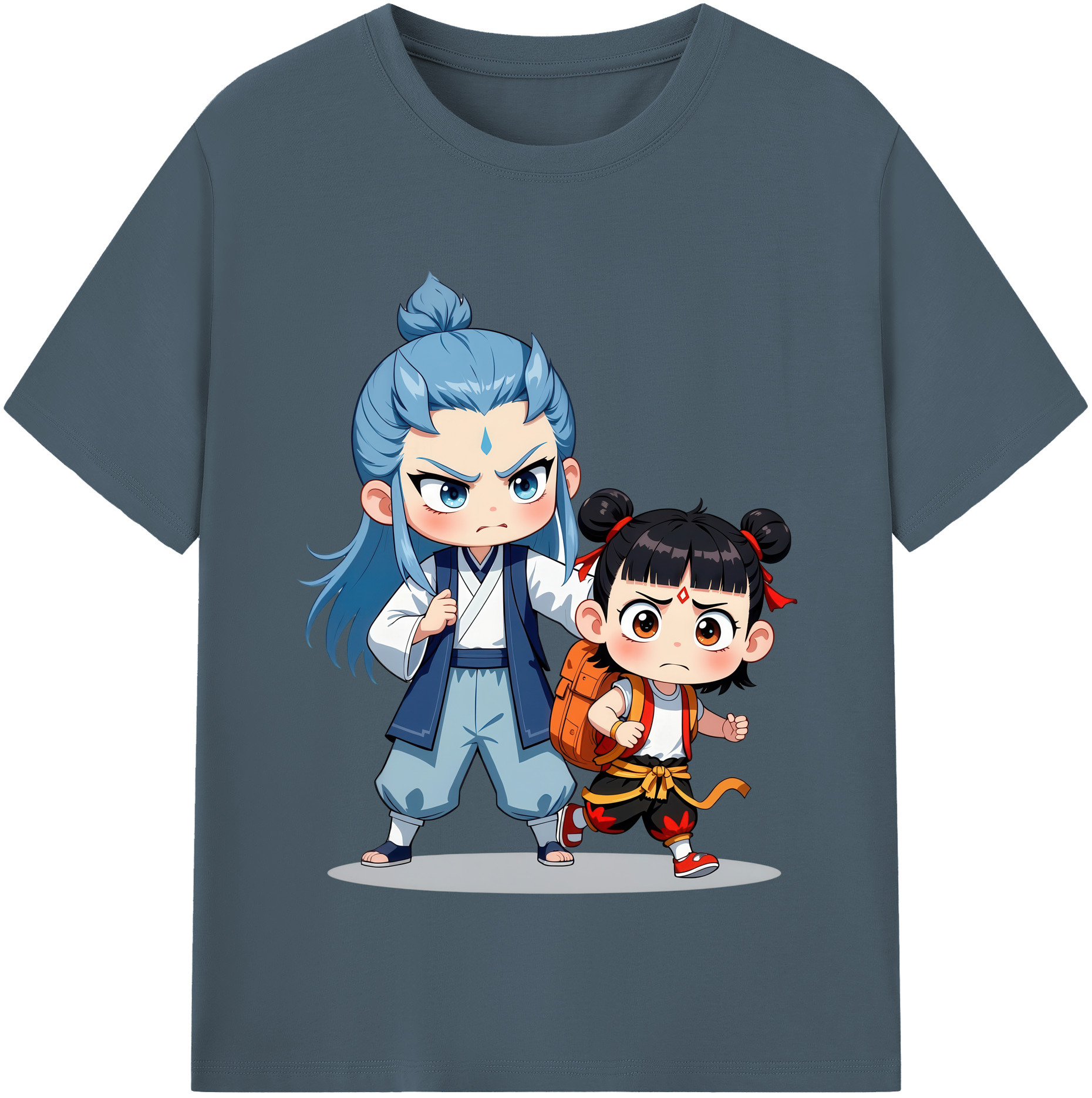 （画像用） Ne Zha 2 ナタ 魔童の大暴れ 綿100％半袖Tシャツ（フロントプリント）